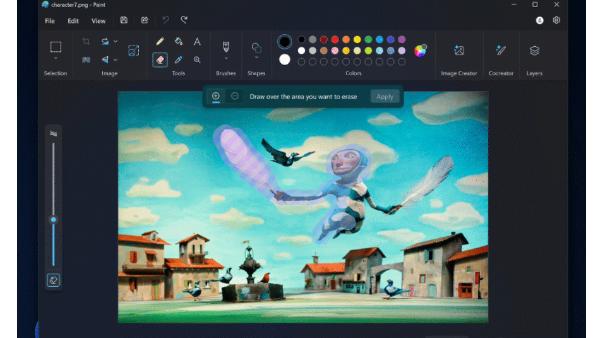 Microsoft Paint and Notepad are getting new AI features that can add and remove images from photos and offer rewrites of text.